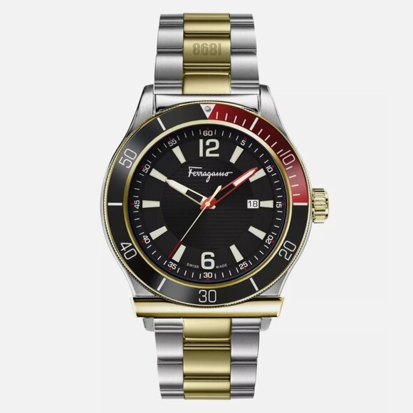 Ferragamo Men's 44mm Two Tone Sport Watch - Picture 1 of 3